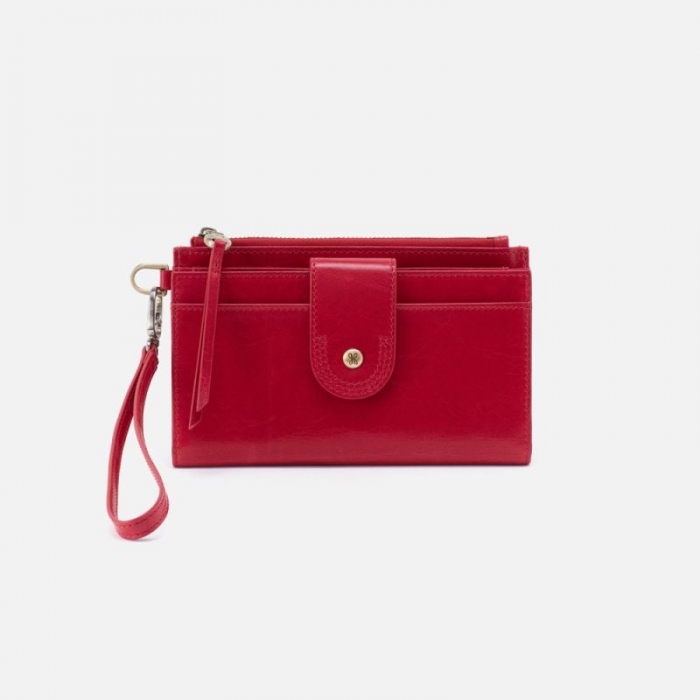 Hobo Women's Kali Phone Wallet in Polished Leather - Claret | New Arrivals