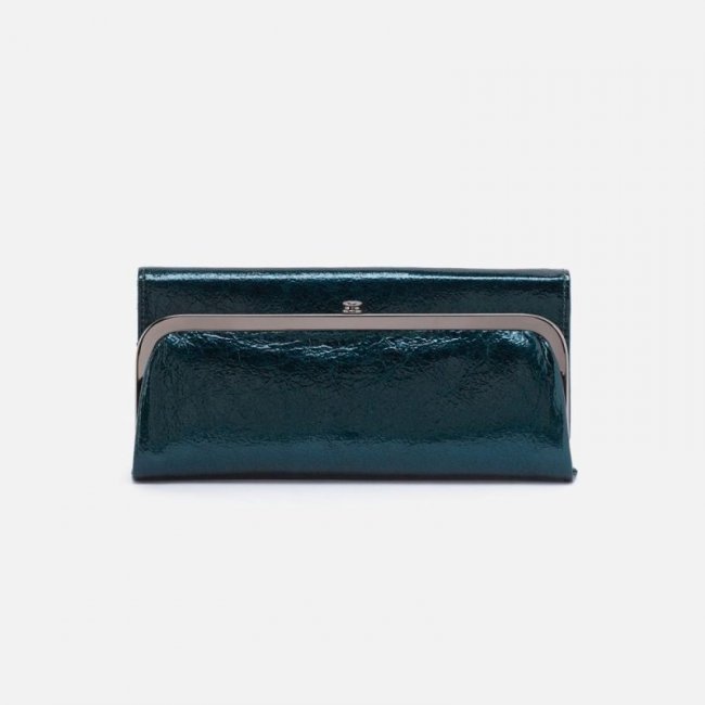 Hobo Women's Rachel Continental Wallet in Patent Leather - Spruce Patent | New Arrivals