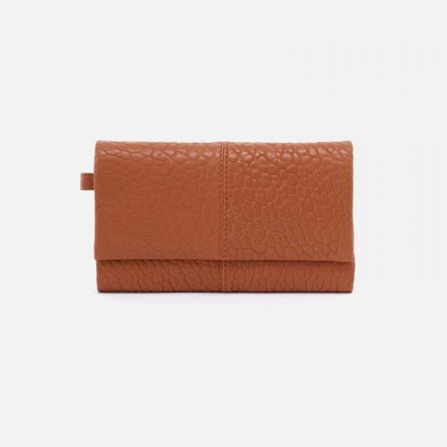 Hobo Women's Keen Continental Wallet in Bubble Pebbled Leather - Brown | New Arrivals