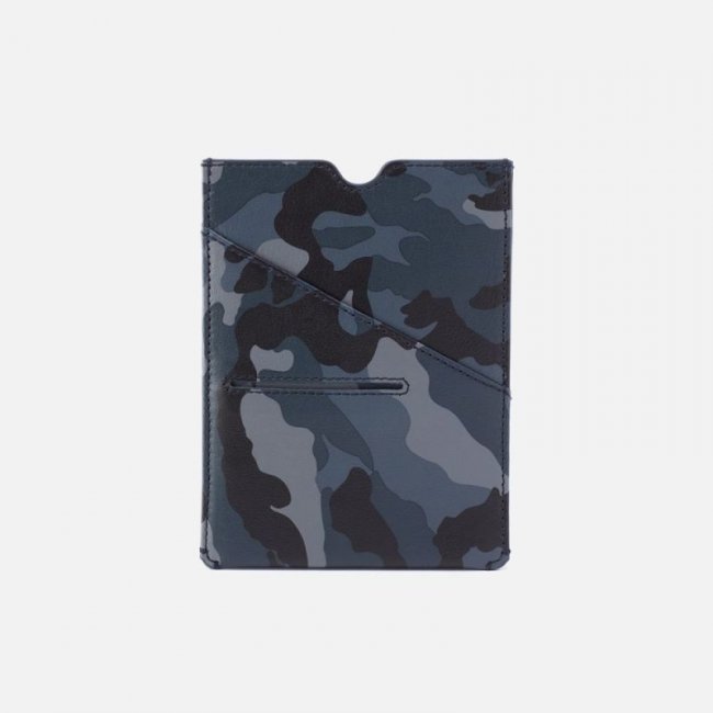 Hobo Women's Men's Passport Holder in Silk Napa Leather - Blue Camo | New Arrivals