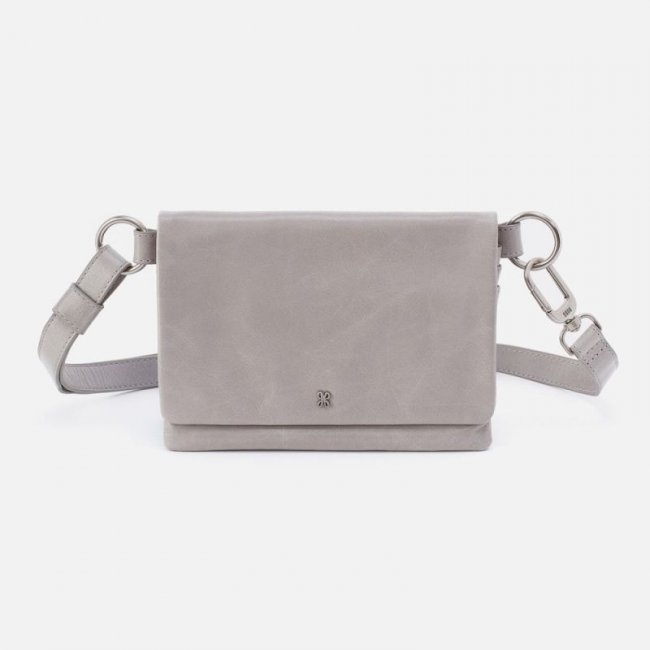 Hobo Women's Winn Belt Bag in Polished Leather - Light Grey | New Arrivals