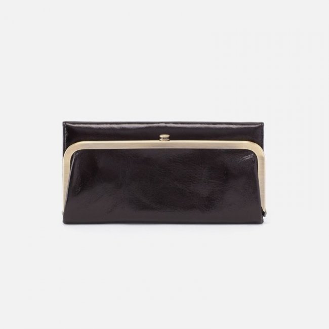 Hobo Women's Rachel Continental Wallet in Polished Leather - Black | New Arrivals