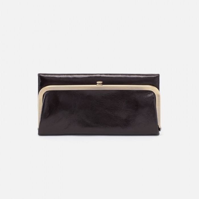 Hobo Women's Rachel Continental Wallet in Polished Leather - Black | New Arrivals