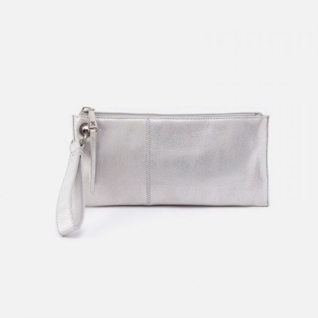 Hobo Women's Vida Wristlet in Metallic Leather - Silver | New Arrivals