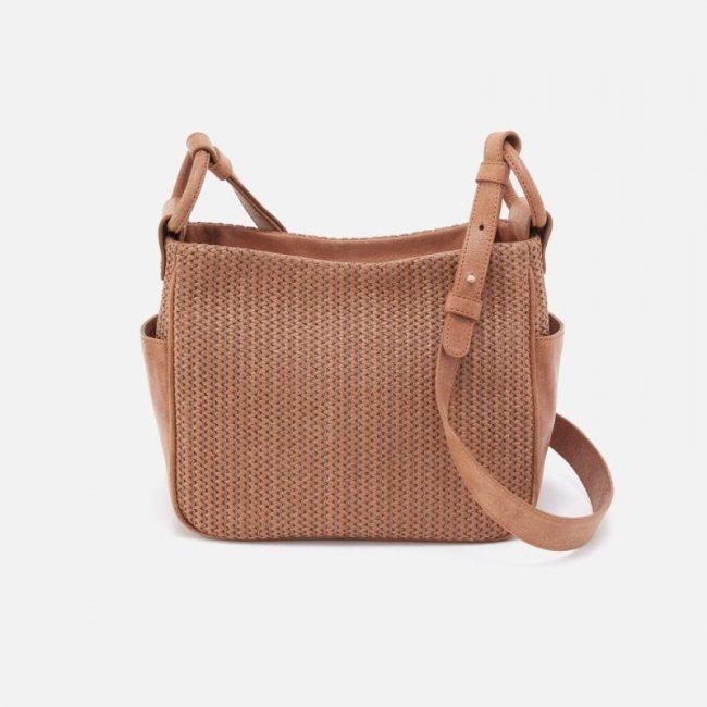 Hobo Women's Sheila Crossbody in Raffia With Leather Trim - Sepia | New Arrivals