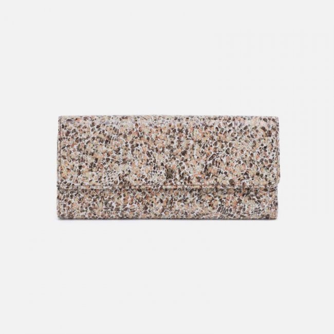 Hobo Women's Jill Large Trifold Wallet in Printed Leather - Terrazzo | New Arrivals