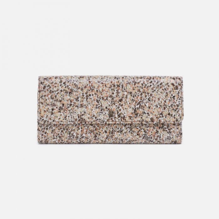 Hobo Women's Jill Large Trifold Wallet in Printed Leather - Terrazzo | New Arrivals