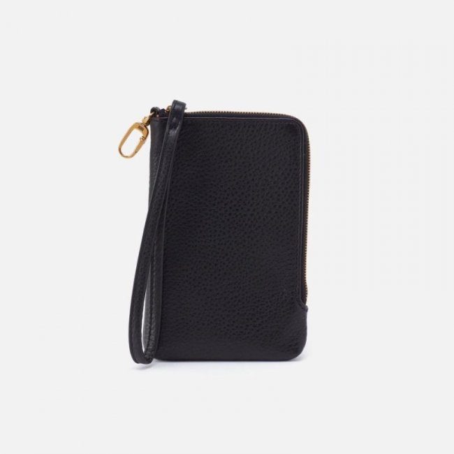 Hobo Women's Spark Wristlet in Pebbled Leather - Black | New Arrivals