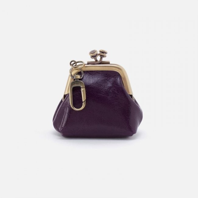 Hobo Women's Run Frame Pouch in Polished Leather - Deep Purple | New Arrivals