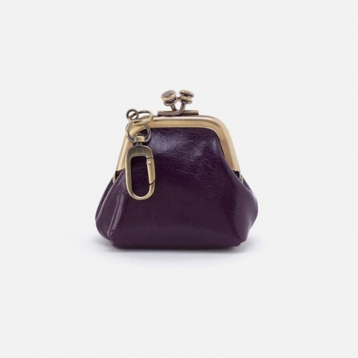 Hobo Women's Run Frame Pouch in Polished Leather - Deep Purple | New Arrivals