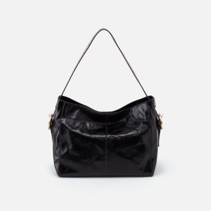 Hobo Women's Render Shoulder Bag in Polished Leather - Black | New Arrivals