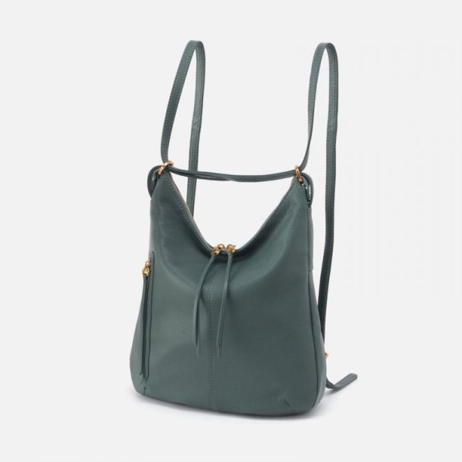 Hobo Women's Merrin Convertible Backpack in Pebbled Leather - Sage Leaf | New Arrivals