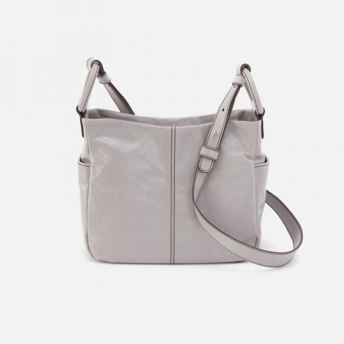 Hobo Women's Sheila Crossbody in Polished Leather - Light Grey | New Arrivals