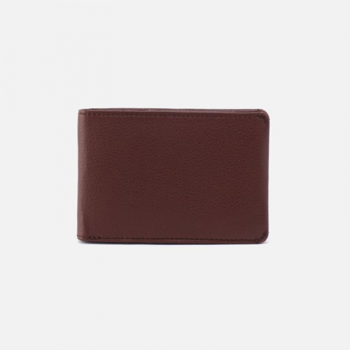 Hobo Women's Men's Bifold Wallet in Silk Napa Leather - Brown | New Arrivals