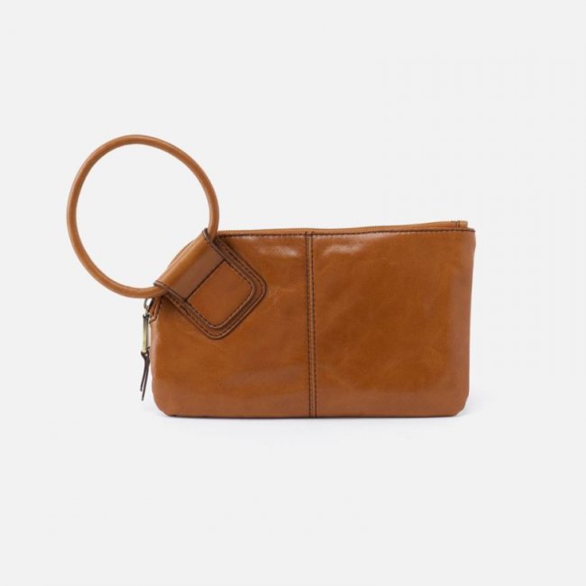 Hobo Women's Sable Wristlet in Polished Leather - Truffle | New Arrivals