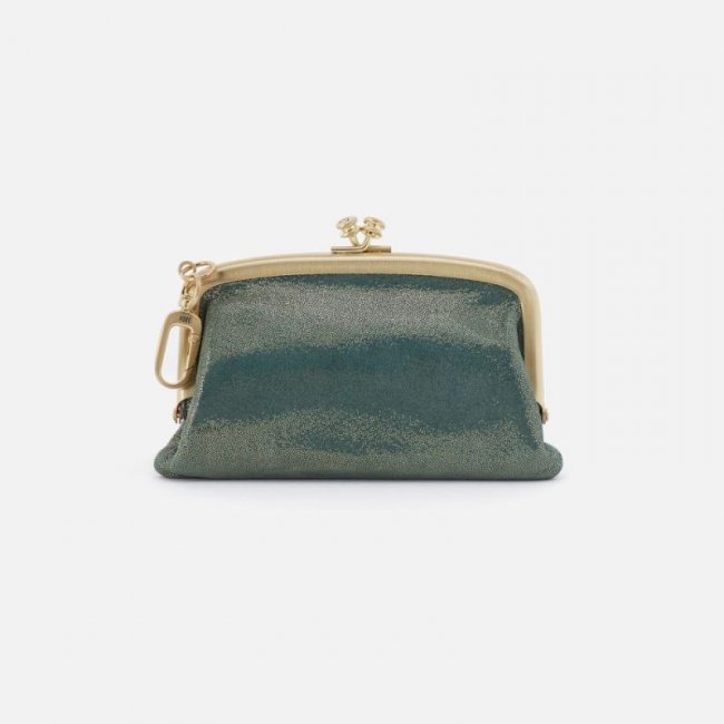 Hobo Women's Cheer Frame Pouch in Metallic Leather - Evergreen Shimmer | New Arrivals