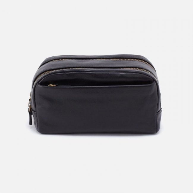 Hobo Women's Men's Travel Kit in Silk Napa Leather - Black | New Arrivals