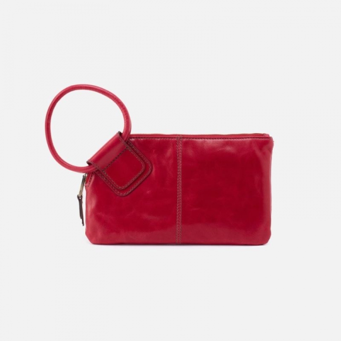 Hobo Women's Sable Wristlet in Polished Leather - Claret | New Arrivals