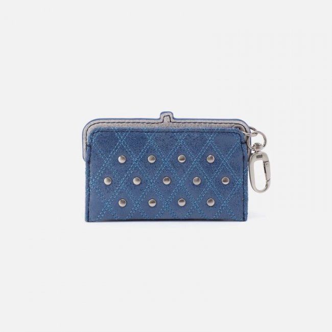 Hobo Women's Lauren Card Case Charm in Buffed Leather - Azure | New Arrivals