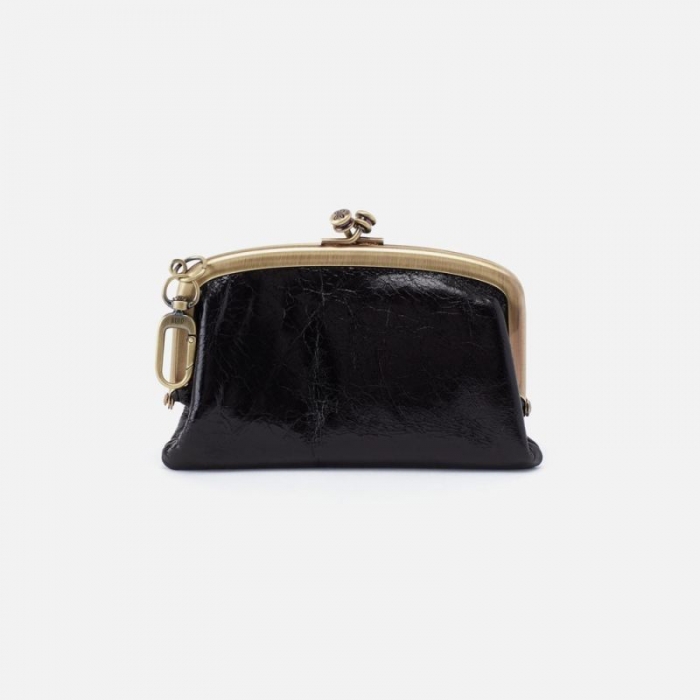Hobo Women's Cheer Frame Pouch in Polished Leather - Black | New Arrivals