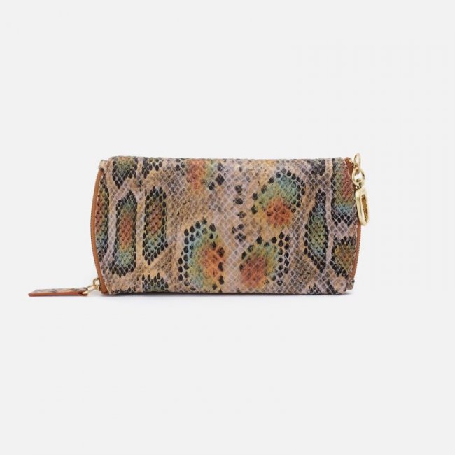 Hobo Women's Spark Double Eyeglass Case in Printed Leather - Opal Snake Print | New Arrivals