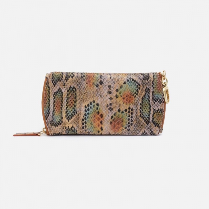 Hobo Women's Spark Double Eyeglass Case in Printed Leather - Opal Snake Print | New Arrivals
