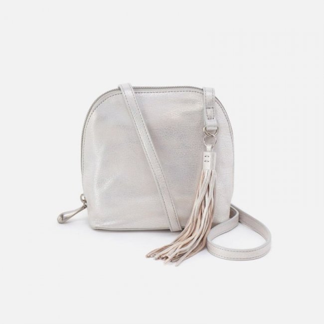 Hobo Women's Nash Crossbody in Metallic Leather - Silver | New Arrivals