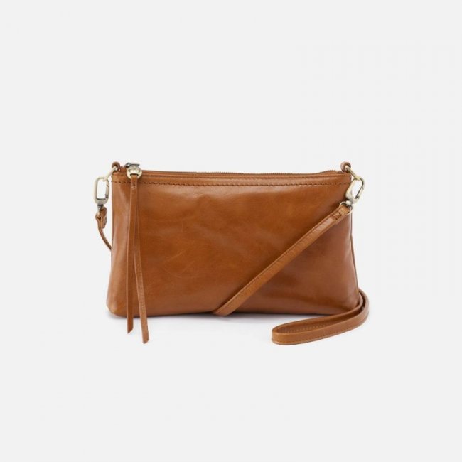 Hobo Women's Darcy Crossbody in Polished Leather - Truffle | New Arrivals