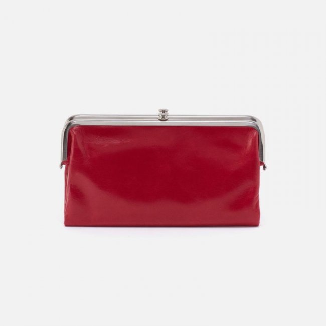 Hobo Women's Lauren Clutch-Wallet in Polished Leather - Claret | New Arrivals