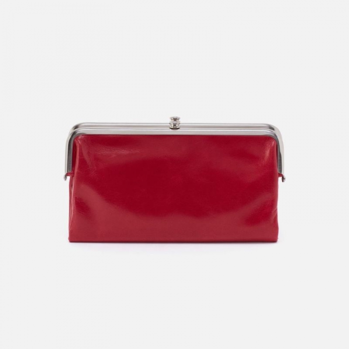 Hobo Women's Lauren Clutch-Wallet in Polished Leather - Claret | New Arrivals