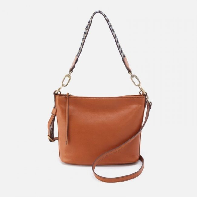 Hobo Women's Belle Convertible Shoulder Bag in Artisan Leather - Honey Brown | New Arrivals