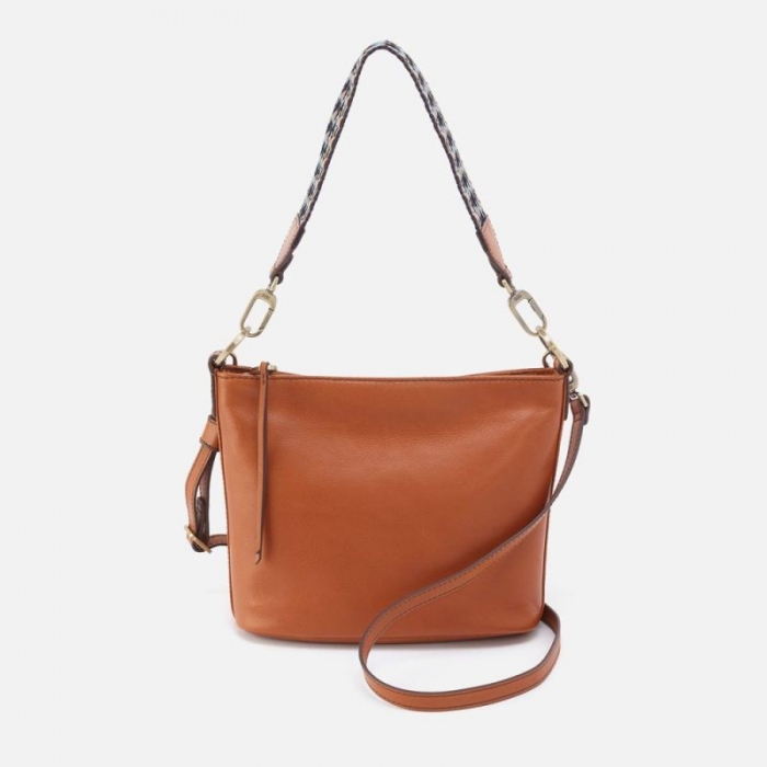 Hobo Women's Belle Convertible Shoulder Bag in Artisan Leather - Honey Brown | New Arrivals