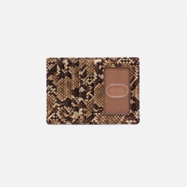 Hobo Women's Euro Slide Card Case in Printed Leather - Golden Snake | New Arrivals