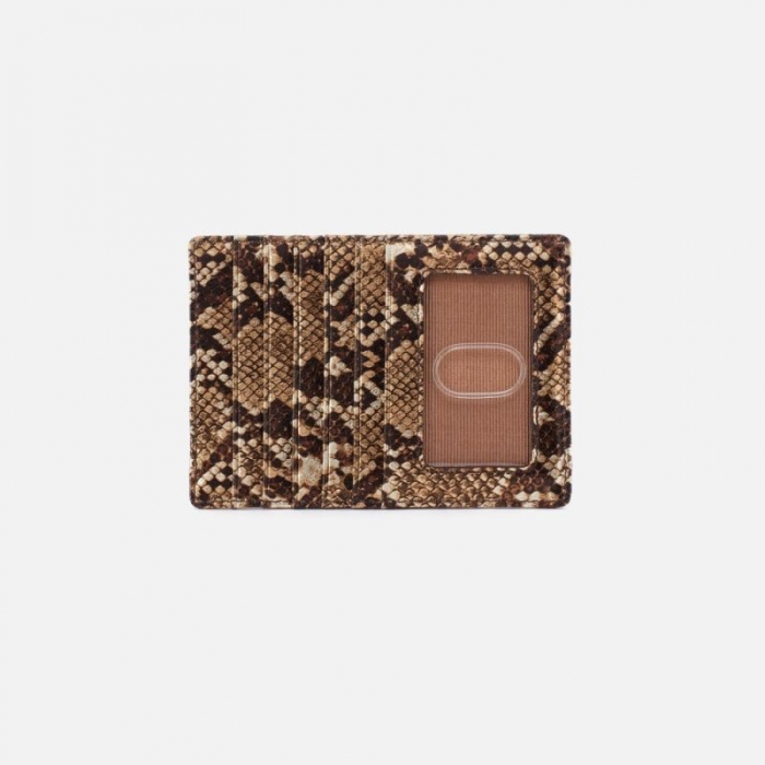 Hobo Women's Euro Slide Card Case in Printed Leather - Golden Snake | New Arrivals
