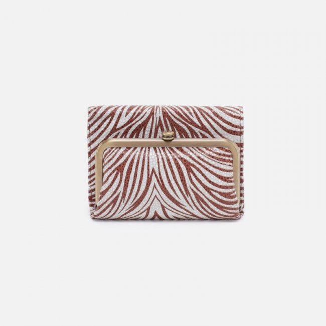 Hobo Women's Robin Compact Wallet in Printed Leather - Ginger Zebra | New Arrivals