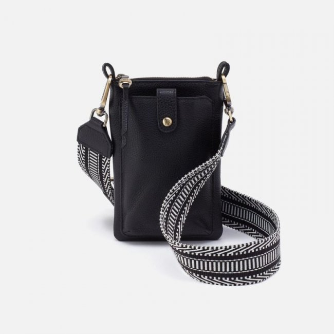 Hobo Women's Cia Phone Crossbody in Pebbled Leather - Black | New Arrivals