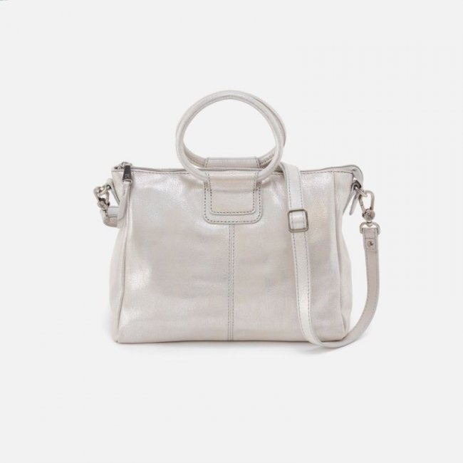 Hobo Women's Sheila Medium Satchel in Metallic Leather - Silver | New Arrivals