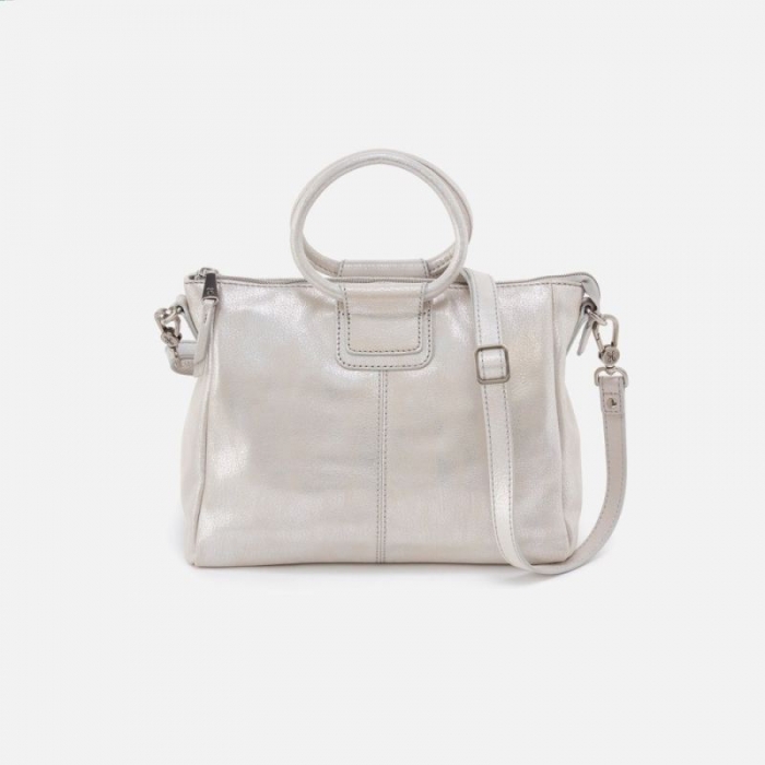 Hobo Women's Sheila Medium Satchel in Metallic Leather - Silver | New Arrivals