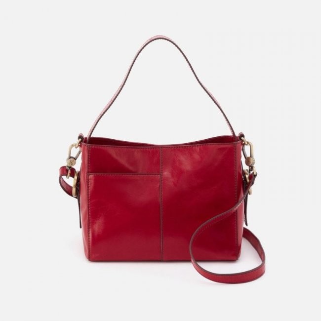 Hobo Women's Render Small Crossbody in Polished Leather - Claret | New Arrivals