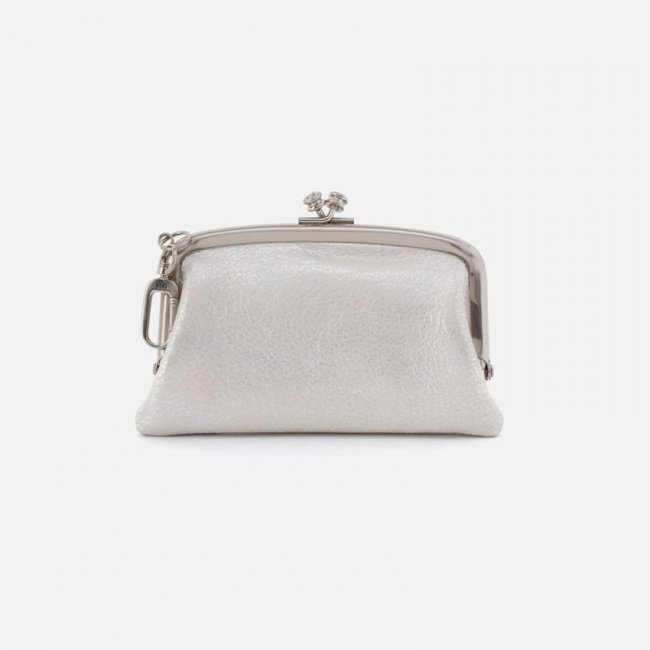 Hobo Women's Cheer Frame Pouch in Metallic Leather - Silver | New Arrivals