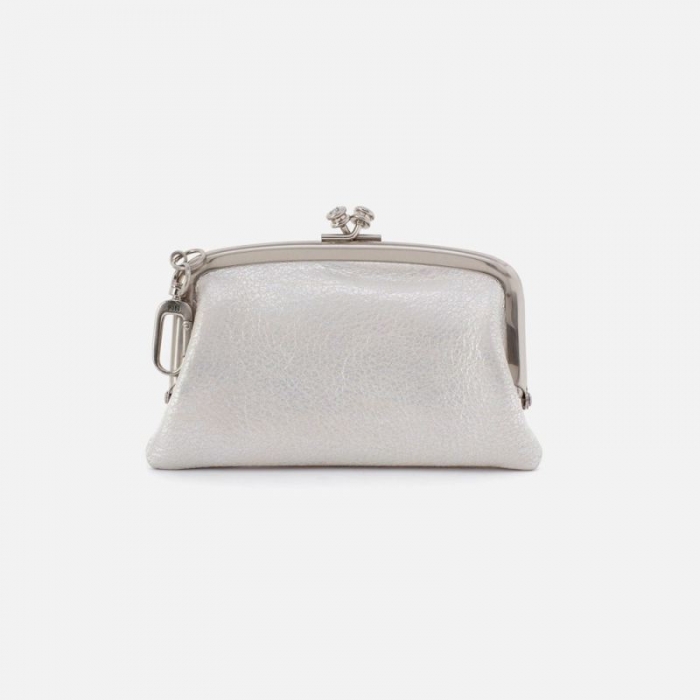 Hobo Women's Cheer Frame Pouch in Metallic Leather - Silver | New Arrivals