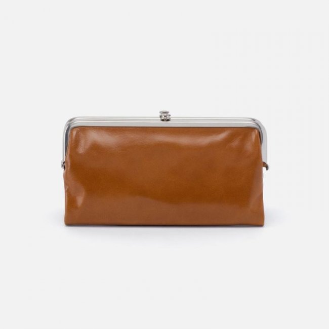Hobo Women's Lauren Clutch-Wallet in Polished Leather - Truffle | New Arrivals