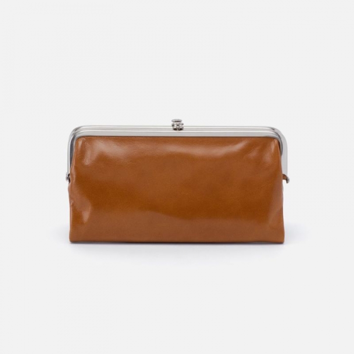 Hobo Women's Lauren Clutch-Wallet in Polished Leather - Truffle | New Arrivals