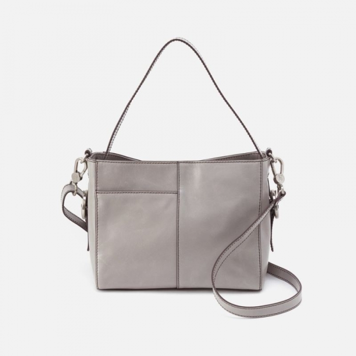 Hobo Women's Render Small Crossbody in Polished Leather - Light Grey | New Arrivals