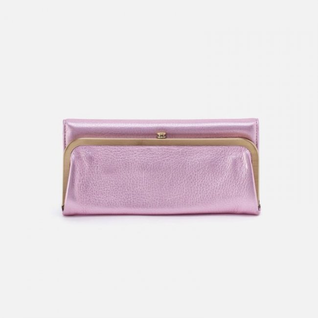 Hobo Women's Rachel Continental Wallet in Metallic Leather - Pink Metallic | New Arrivals