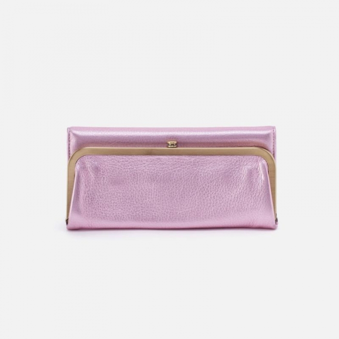 Hobo Women's Rachel Continental Wallet in Metallic Leather - Pink Metallic | New Arrivals