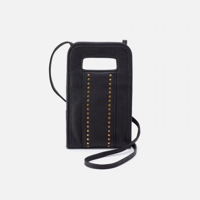 Hobo Women's Ace Phone Crossbody in Pebbled Leather - Black | New Arrivals