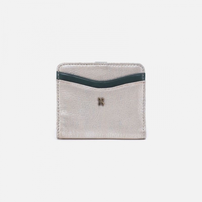 Hobo Women's Max Mini Bifold Compact Wallet in Mixed Leathers - Silver | New Arrivals