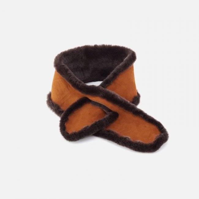 Hobo Women's Snug Pull Thru Scarf in Aston Leather - Suede Gold | New Arrivals