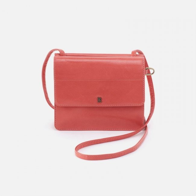 Hobo Women's Jill Wallet Crossbody in Polished Leather - Cherry Blossom | New Arrivals